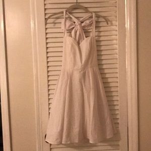 White seersucker Lauren James dress